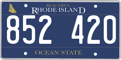 RI license plate 852420