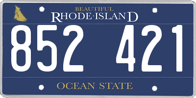 RI license plate 852421