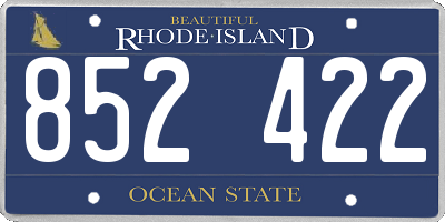 RI license plate 852422