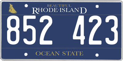 RI license plate 852423