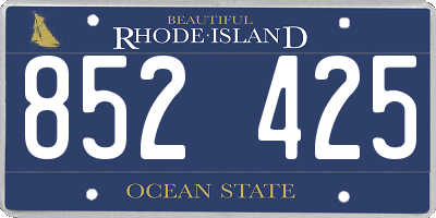 RI license plate 852425