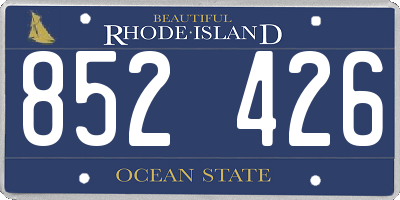 RI license plate 852426
