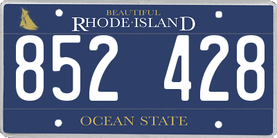 RI license plate 852428