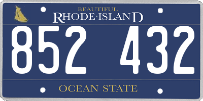 RI license plate 852432