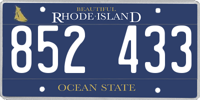 RI license plate 852433