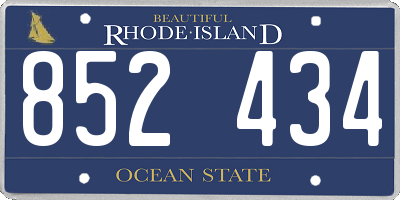 RI license plate 852434