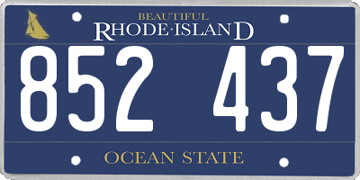 RI license plate 852437