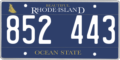 RI license plate 852443