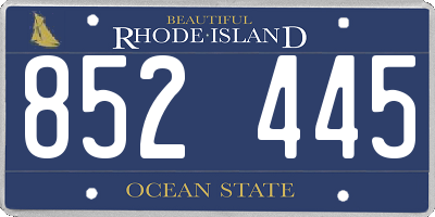 RI license plate 852445