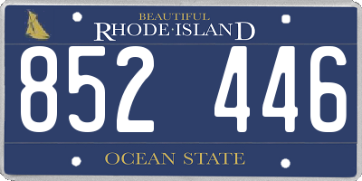 RI license plate 852446