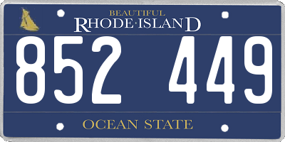 RI license plate 852449