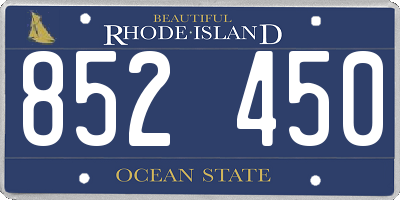 RI license plate 852450