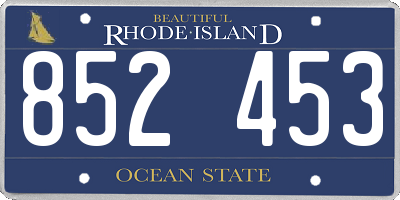 RI license plate 852453
