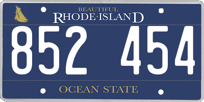 RI license plate 852454