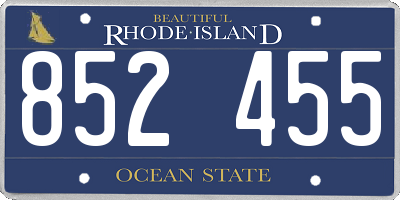 RI license plate 852455