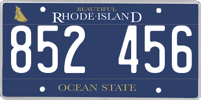 RI license plate 852456