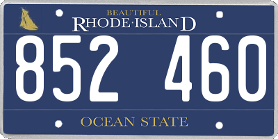 RI license plate 852460