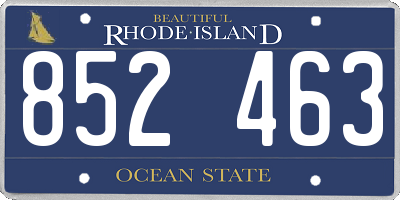 RI license plate 852463