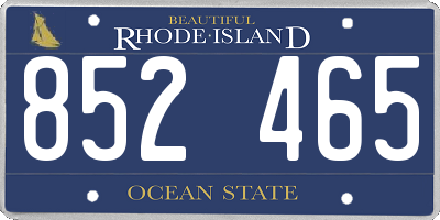 RI license plate 852465