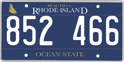 RI license plate 852466