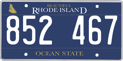 RI license plate 852467
