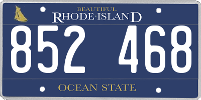 RI license plate 852468