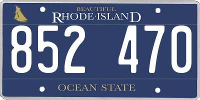 RI license plate 852470