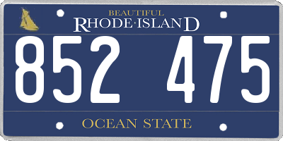 RI license plate 852475