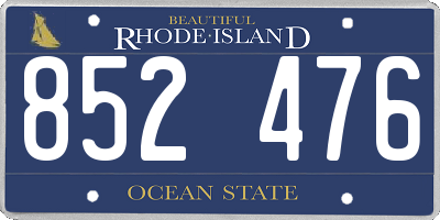 RI license plate 852476