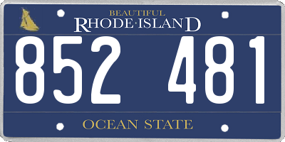RI license plate 852481