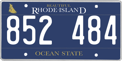 RI license plate 852484