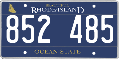 RI license plate 852485