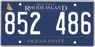 RI license plate 852486