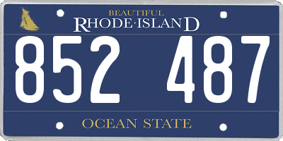 RI license plate 852487
