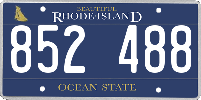 RI license plate 852488