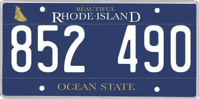 RI license plate 852490