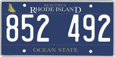 RI license plate 852492