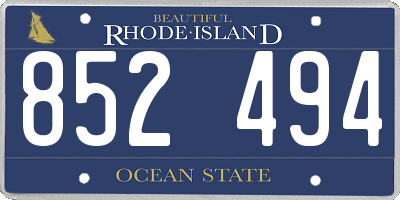 RI license plate 852494