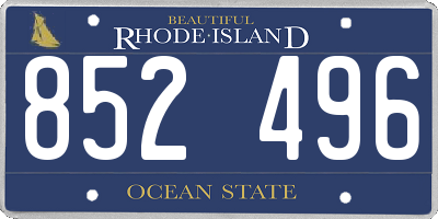 RI license plate 852496