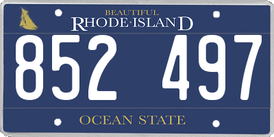 RI license plate 852497