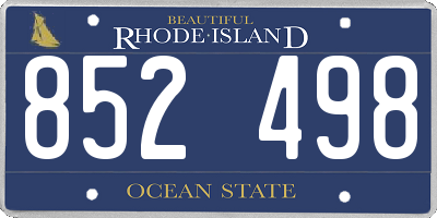 RI license plate 852498