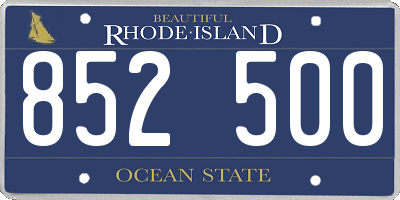 RI license plate 852500