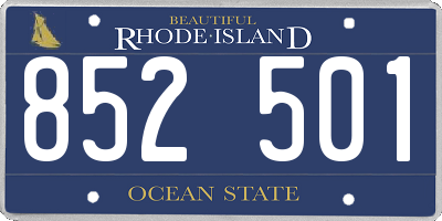 RI license plate 852501