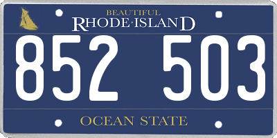 RI license plate 852503