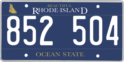 RI license plate 852504