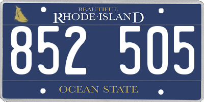 RI license plate 852505