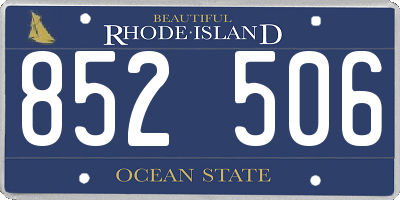 RI license plate 852506