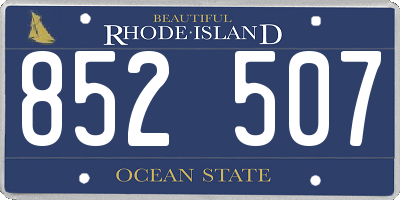 RI license plate 852507