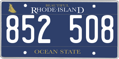 RI license plate 852508