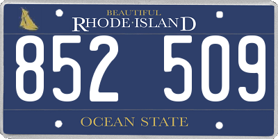 RI license plate 852509